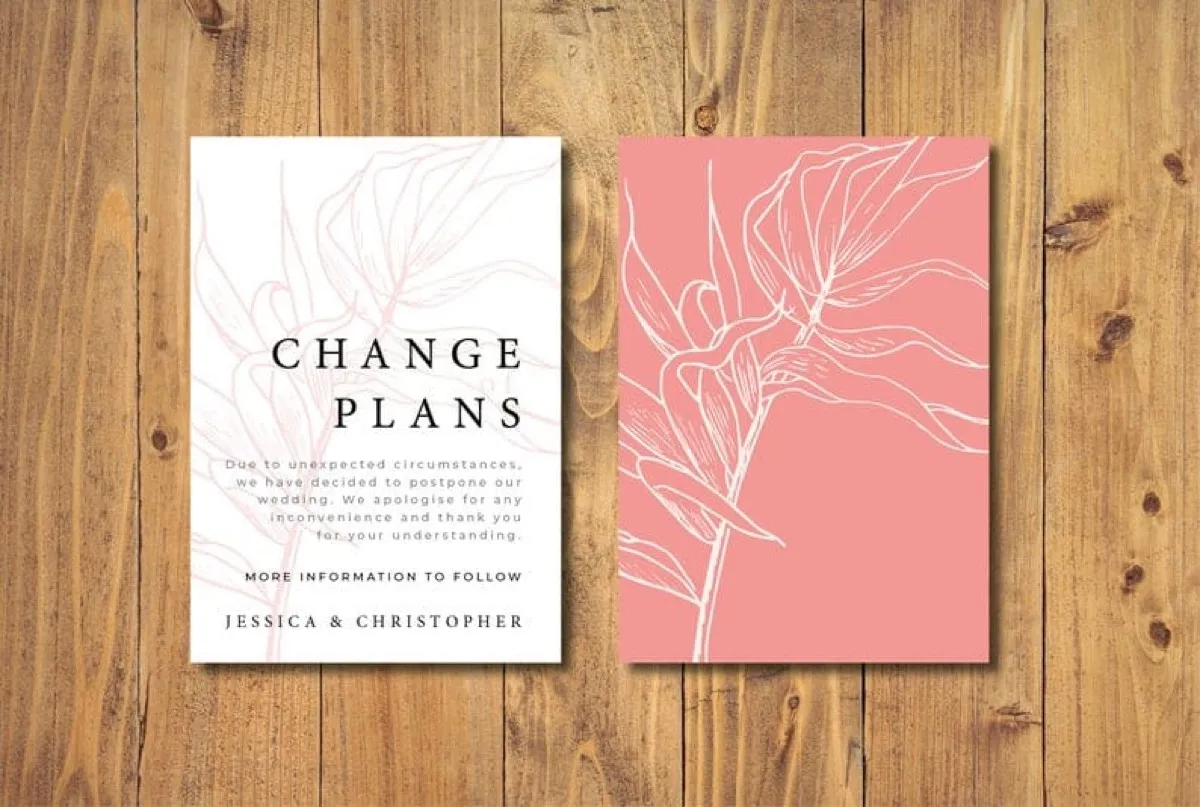 Top 5 Change the Date Wedding Card Designs