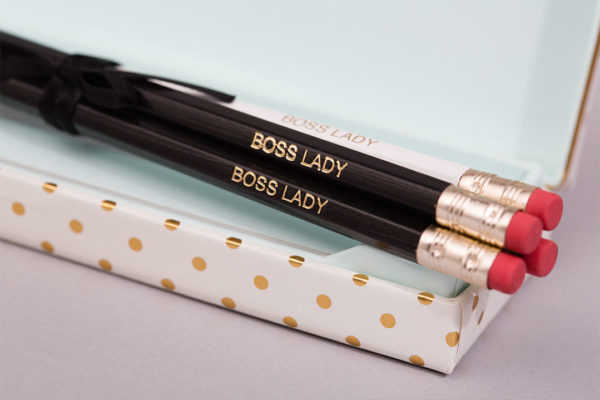 hot foil embossed boss lady pencil selection