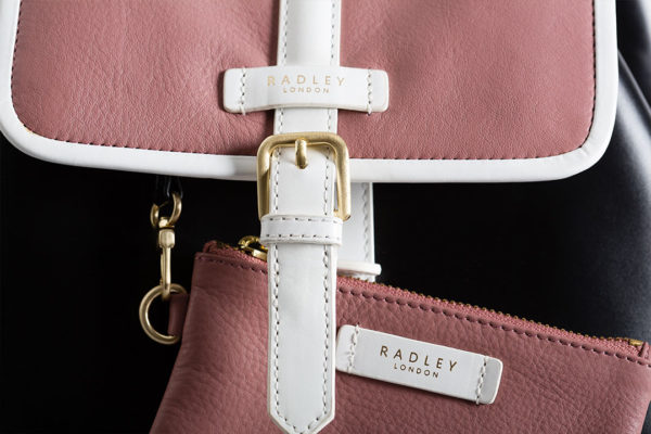pink hot foil printed radley handbag