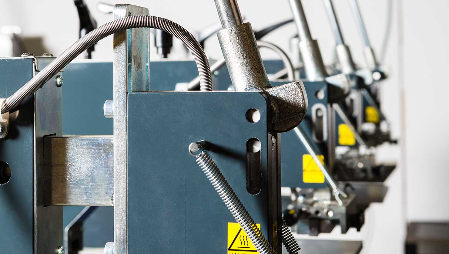Hot foil machines lined up