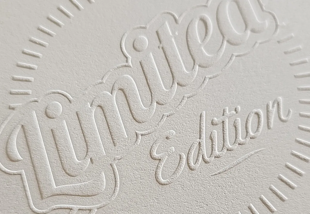 Embossed finish sample