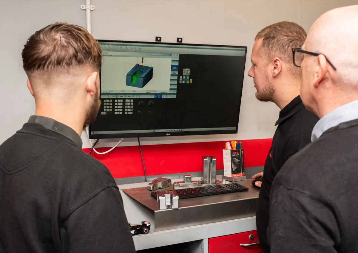 CNC machining centre cutting press components